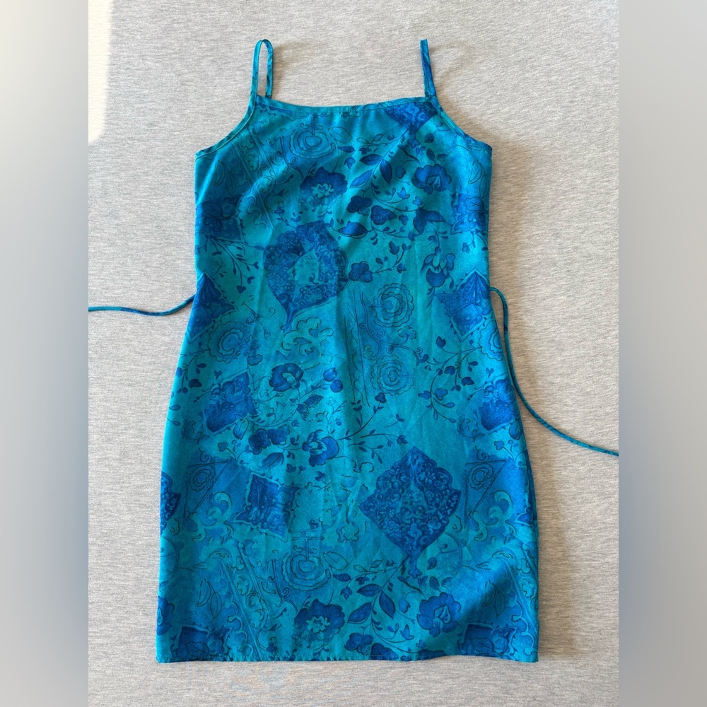 Mini Dress - Y2K vintage blue slip dress
